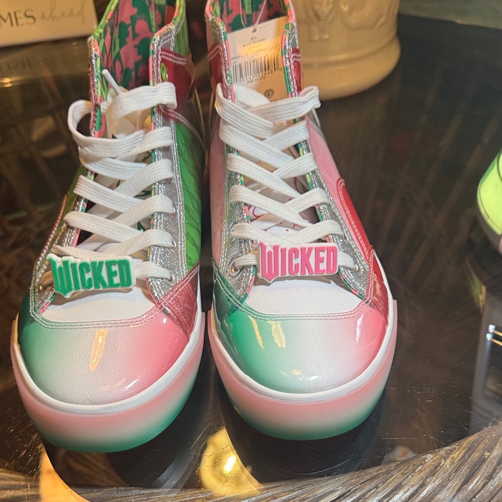 Wicked High-Top Sneakers - Pink, Green, White - Picture 5 of 8